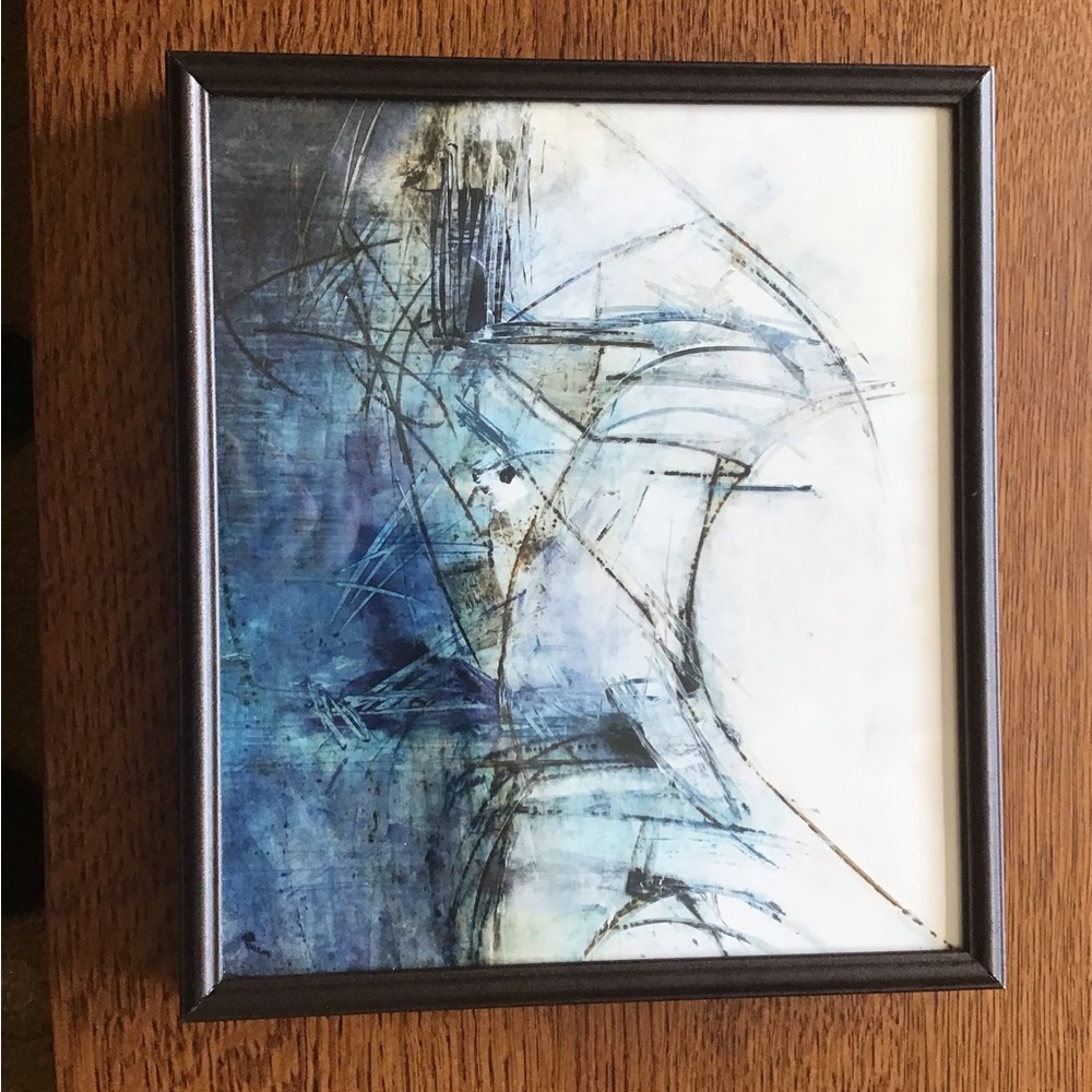 Abstract bronze framed print.